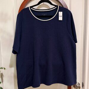 Navy Blue // Journey Elbow-Sleeve Crew-Neck Top // Lane Bryant - size 18/20
